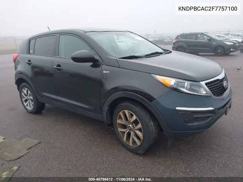 2015 Kia Sportage Lx VIN: KNDPBCAC2F7757100 Lot: 40796612