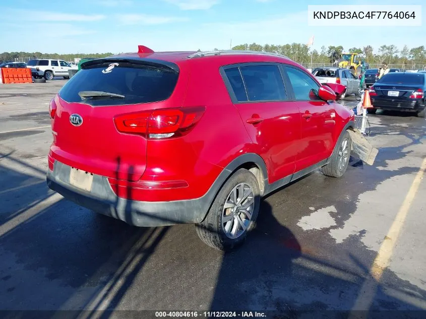 2015 Kia Sportage Lx VIN: KNDPB3AC4F7764064 Lot: 40804616