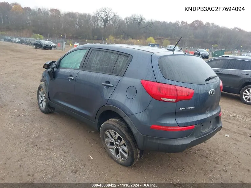 2015 Kia Sportage Lx VIN: KNDPB3AC2F7694094 Lot: 40888422