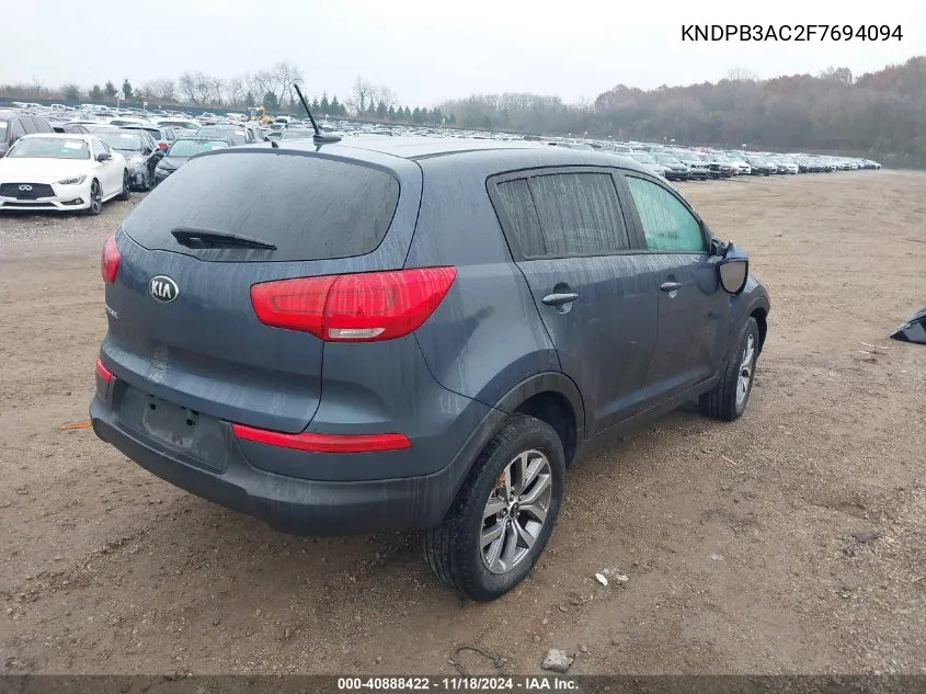 2015 Kia Sportage Lx VIN: KNDPB3AC2F7694094 Lot: 40888422