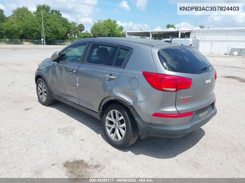 2016 Kia Sportage Lx VIN: KNDPB3AC3G7824403 Lot: 39350117