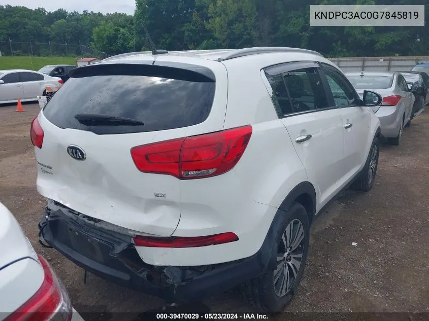 2016 Kia Sportage Ex VIN: KNDPC3AC0G7845819 Lot: 39470029