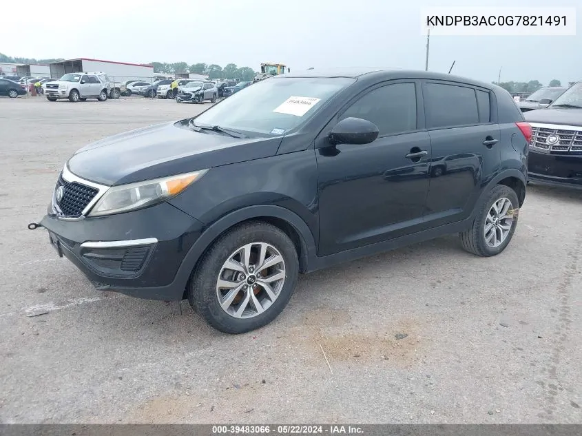 2016 Kia Sportage Lx VIN: KNDPB3AC0G7821491 Lot: 39483066