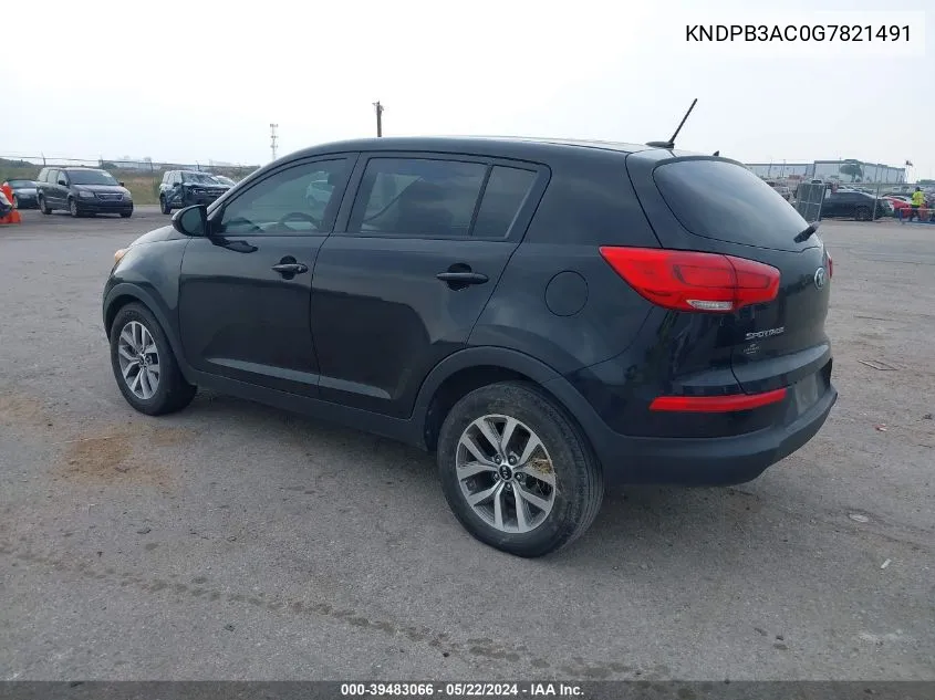 2016 Kia Sportage Lx VIN: KNDPB3AC0G7821491 Lot: 39483066