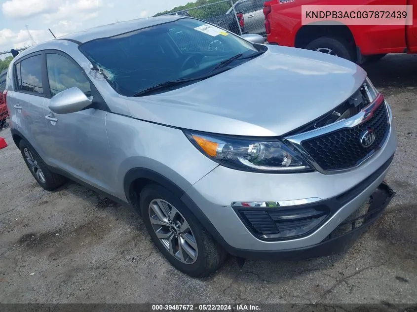 2016 Kia Sportage Lx VIN: KNDPB3AC0G7872439 Lot: 39487672