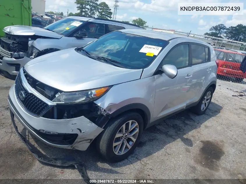 2016 Kia Sportage Lx VIN: KNDPB3AC0G7872439 Lot: 39487672