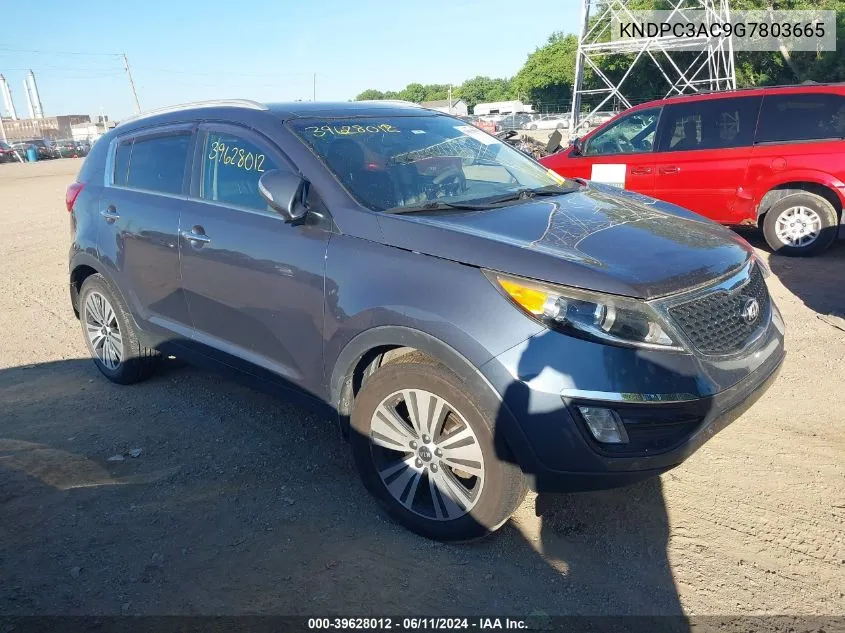 2016 Kia Sportage Ex VIN: KNDPC3AC9G7803665 Lot: 39628012