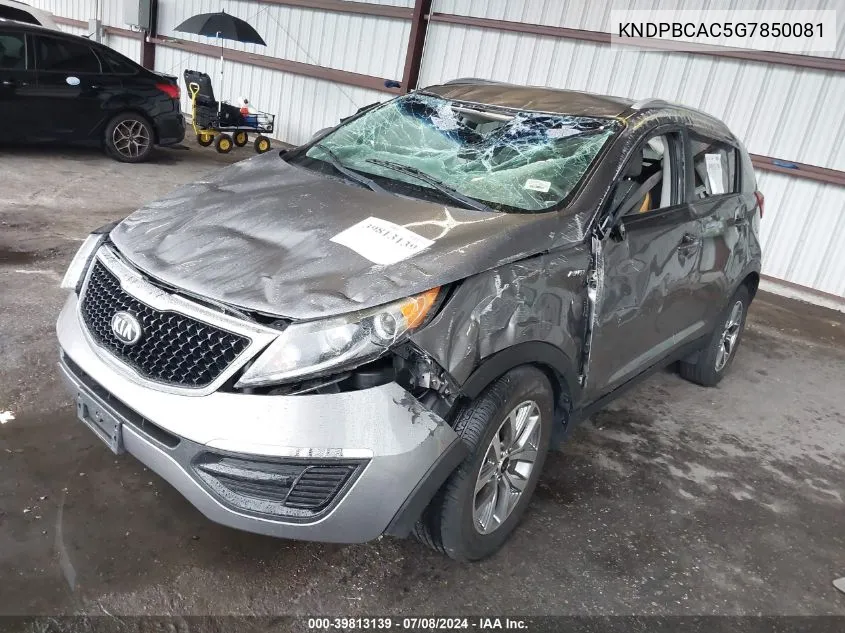 2016 Kia Sportage Lx VIN: KNDPBCAC5G7850081 Lot: 39813139