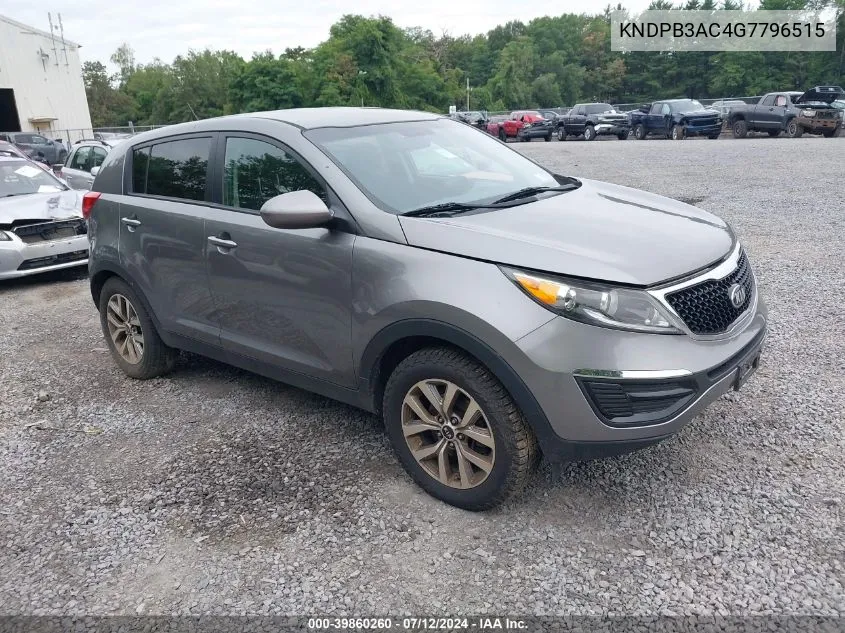 2016 Kia Sportage Lx VIN: KNDPB3AC4G7796515 Lot: 39860260