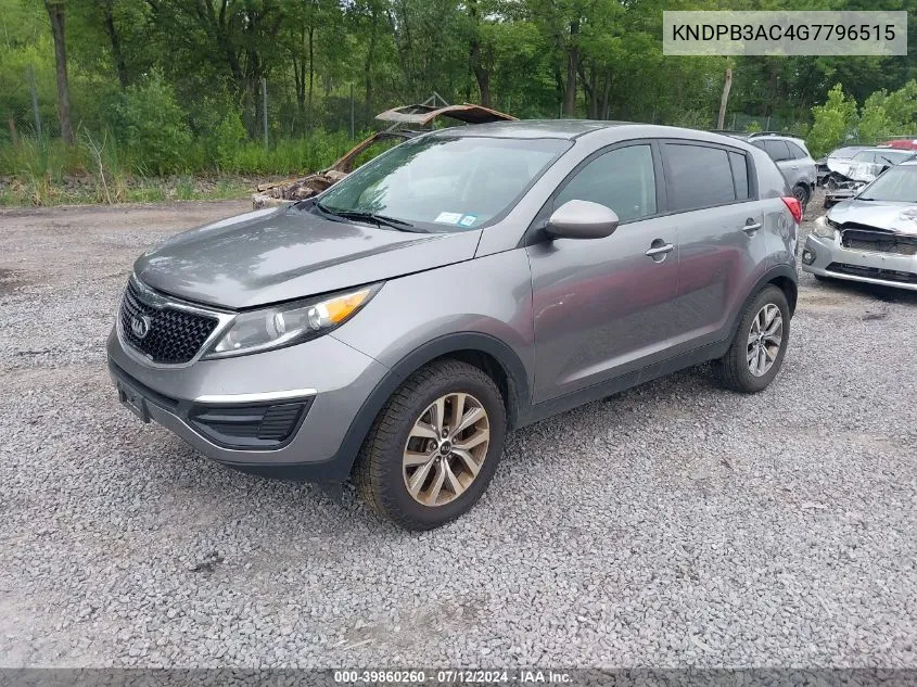 2016 Kia Sportage Lx VIN: KNDPB3AC4G7796515 Lot: 39860260