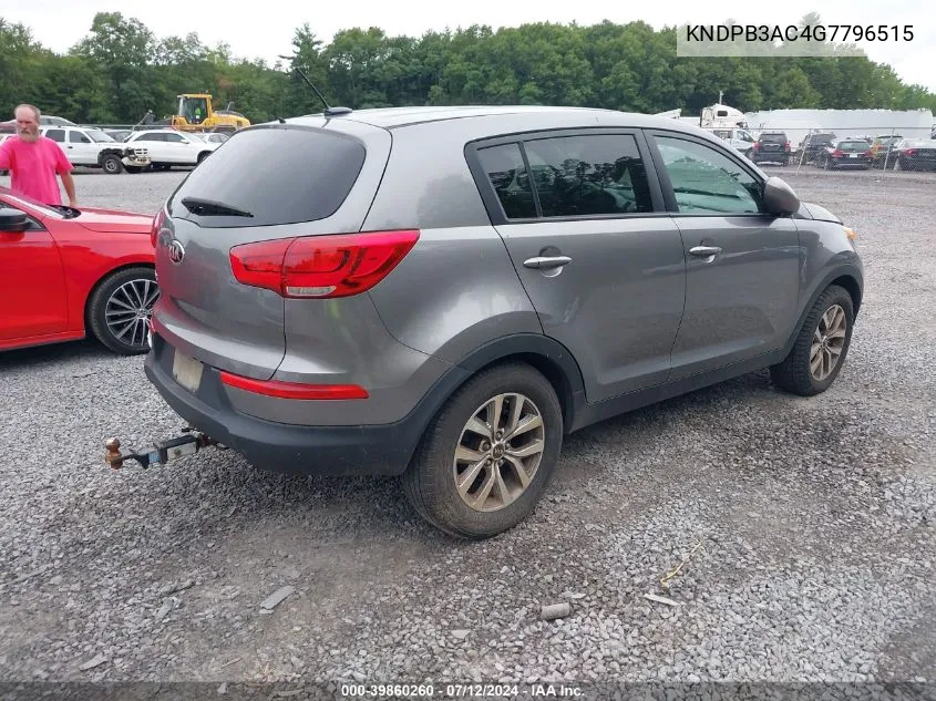 2016 Kia Sportage Lx VIN: KNDPB3AC4G7796515 Lot: 39860260