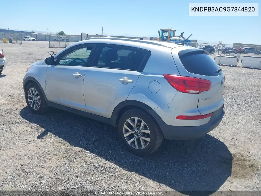 2016 Kia Sportage Lx VIN: KNDPB3AC9G7844820 Lot: 40097742