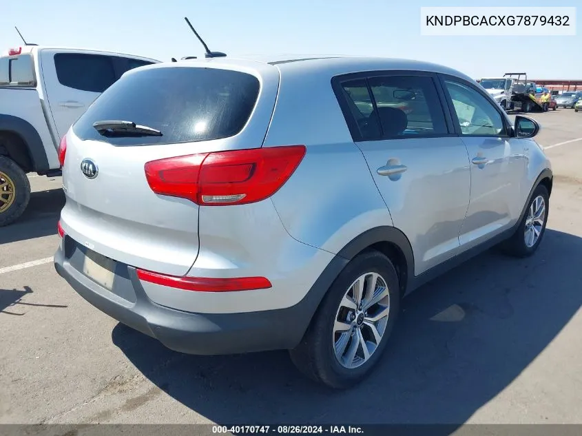 2016 Kia Sportage Lx VIN: KNDPBCACXG7879432 Lot: 40170747