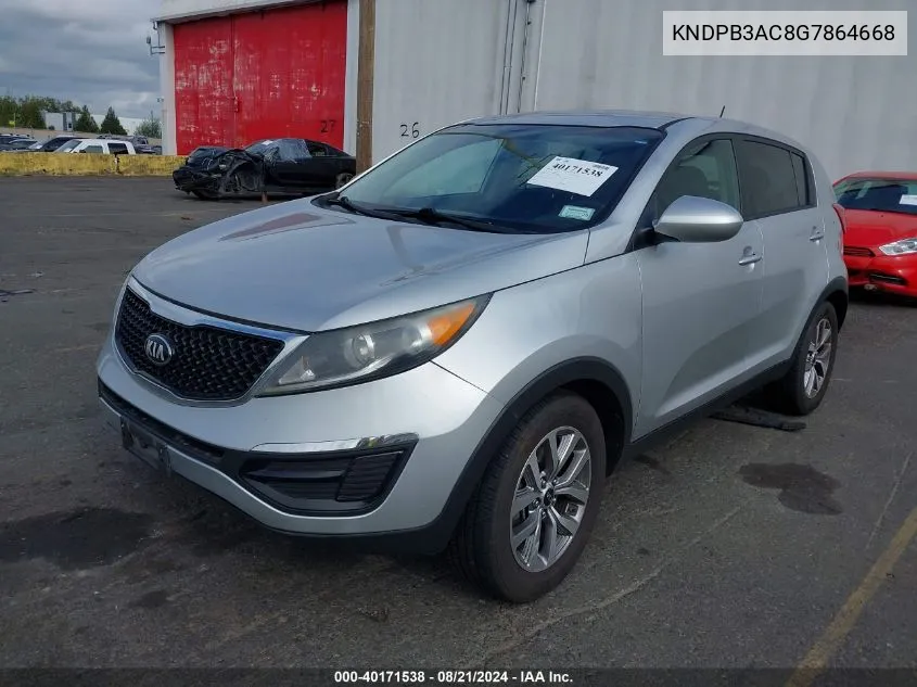 2016 Kia Sportage Lx VIN: KNDPB3AC8G7864668 Lot: 40171538