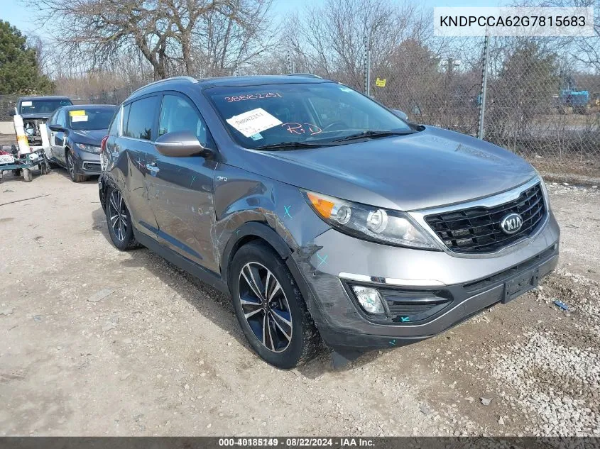 2016 Kia Sportage Sx VIN: KNDPCCA62G7815683 Lot: 40185149