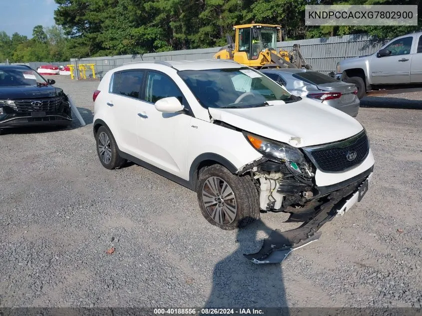 KNDPCCACXG7802900 2016 Kia Sportage Ex