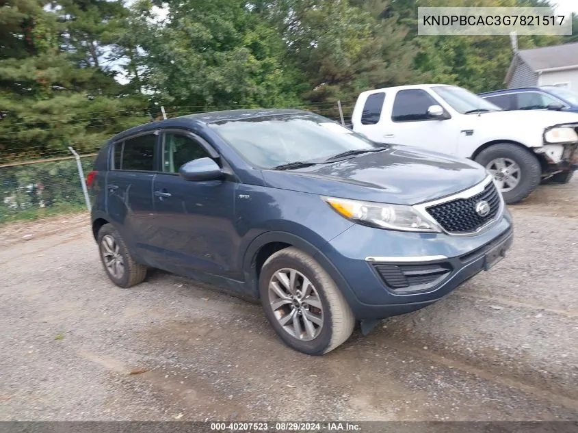 2016 Kia Sportage Lx VIN: KNDPBCAC3G7821517 Lot: 40207523