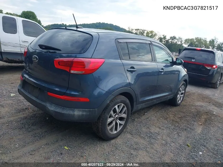 2016 Kia Sportage Lx VIN: KNDPBCAC3G7821517 Lot: 40207523