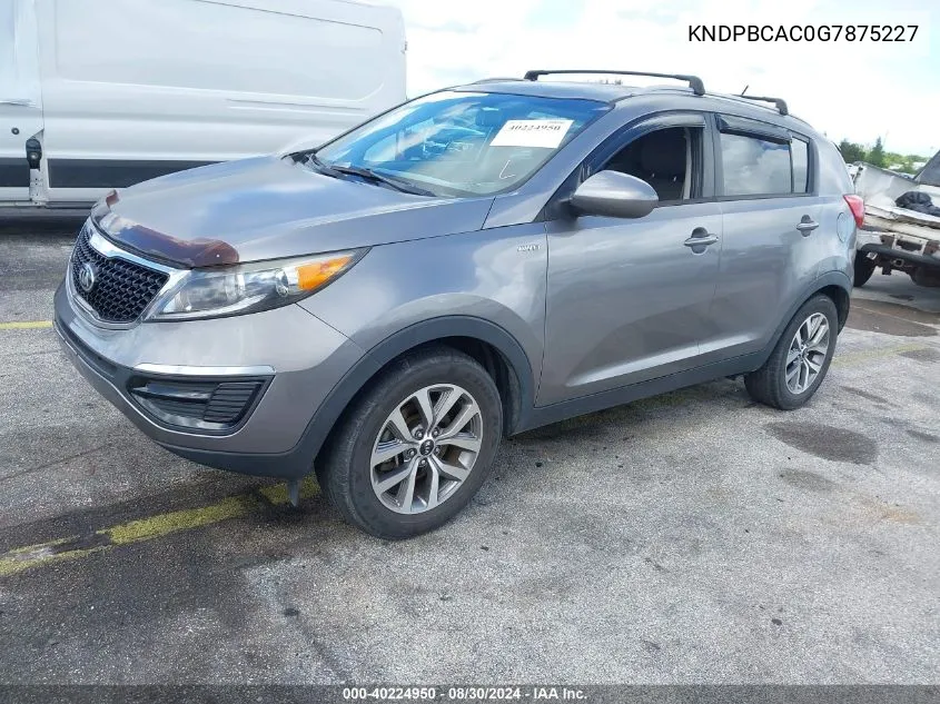 KNDPBCAC0G7875227 2016 Kia Sportage Lx