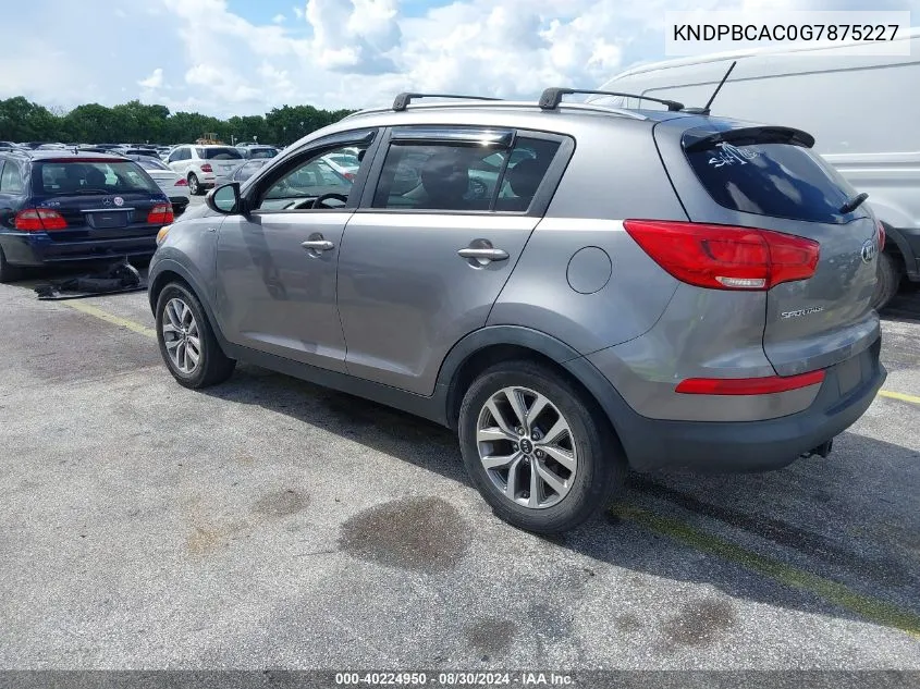 KNDPBCAC0G7875227 2016 Kia Sportage Lx