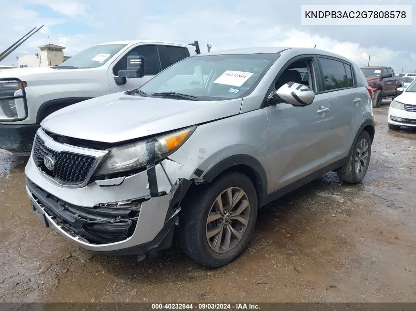 2016 Kia Sportage Lx VIN: KNDPB3AC2G7808578 Lot: 40232844