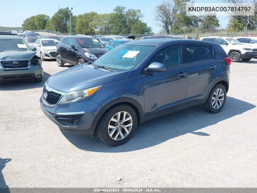 2016 Kia Sportage Lx VIN: KNDPB3AC0G7814797 Lot: 40243934