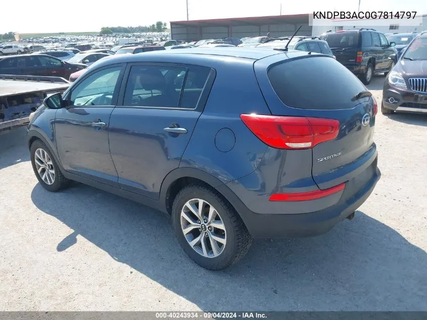 2016 Kia Sportage Lx VIN: KNDPB3AC0G7814797 Lot: 40243934