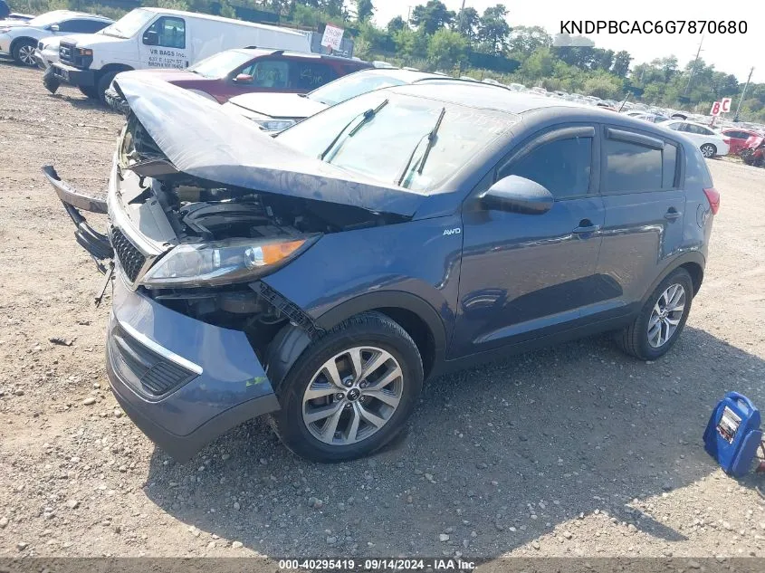 2016 Kia Sportage Lx VIN: KNDPBCAC6G7870680 Lot: 40295419