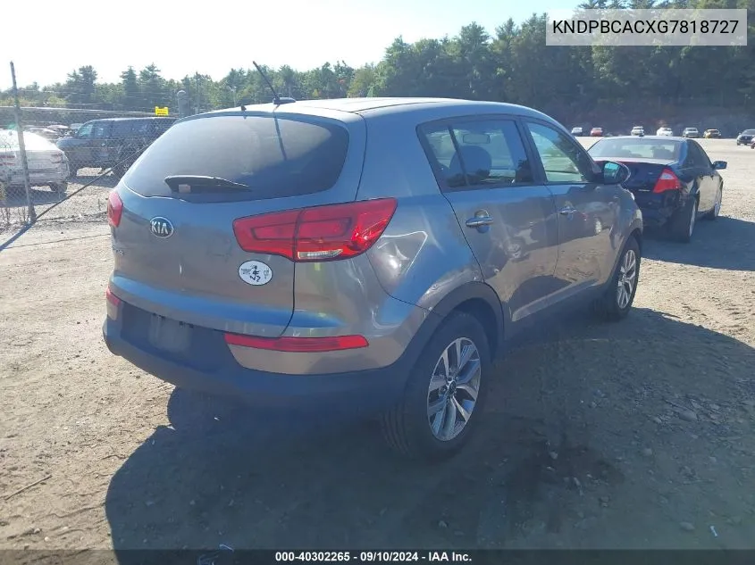 2016 Kia Sportage Lx VIN: KNDPBCACXG7818727 Lot: 40302265