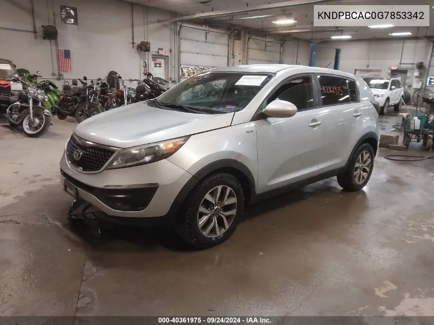 2016 Kia Sportage Lx VIN: KNDPBCAC0G7853342 Lot: 40361975