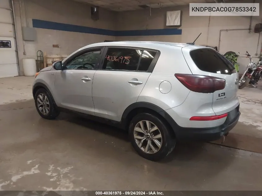 2016 Kia Sportage Lx VIN: KNDPBCAC0G7853342 Lot: 40361975