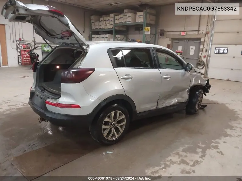 KNDPBCAC0G7853342 2016 Kia Sportage Lx