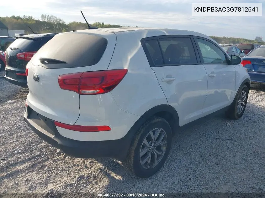 2016 Kia Sportage Lx VIN: KNDPB3AC3G7812641 Lot: 40377392