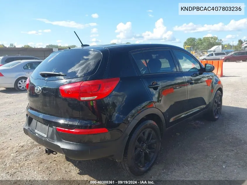 KNDPBCAC4G7803236 2016 Kia Sportage Lx