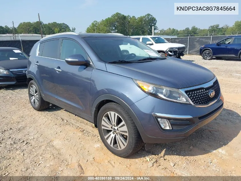 2016 Kia Sportage Ex VIN: KNDPC3AC8G7845664 Lot: 40398159