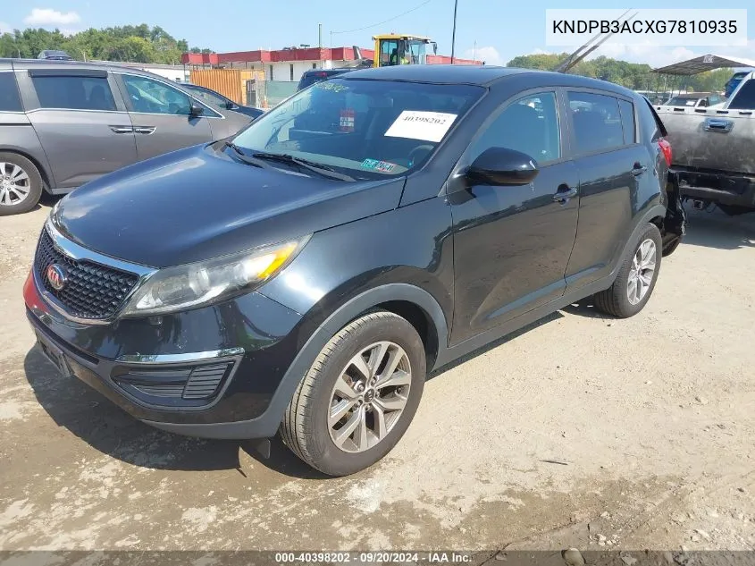 2016 Kia Sportage Lx VIN: KNDPB3ACXG7810935 Lot: 40398202