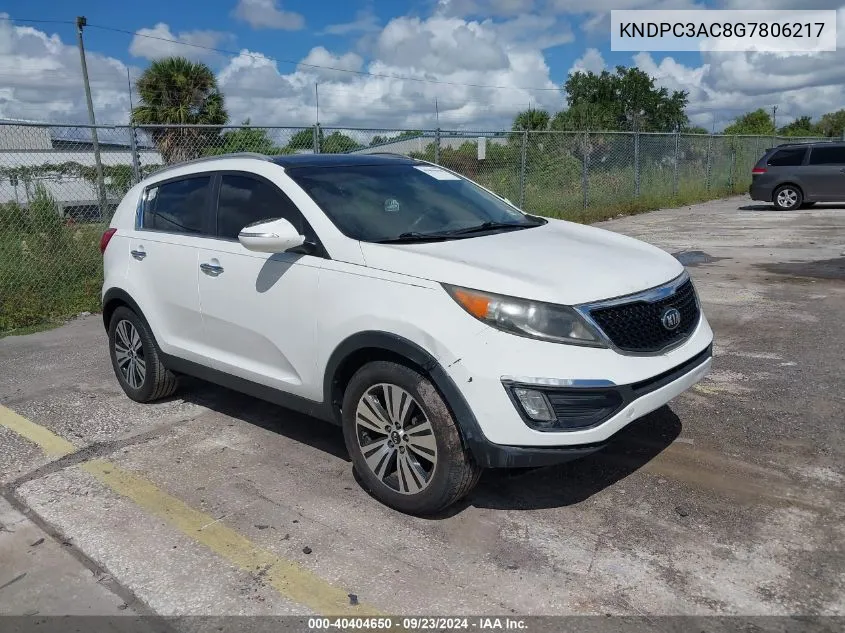 2016 Kia Sportage Ex VIN: KNDPC3AC8G7806217 Lot: 40404650