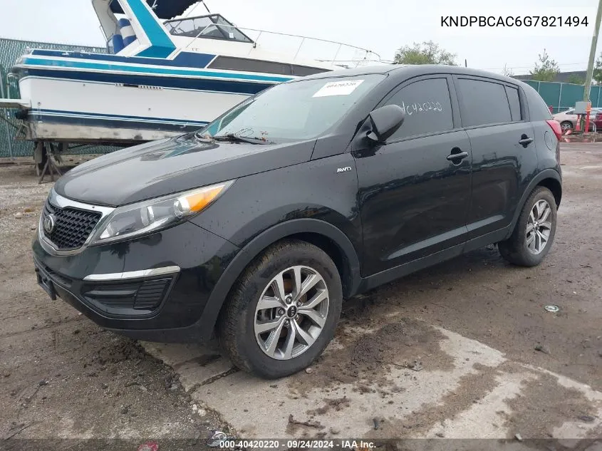 KNDPBCAC6G7821494 2016 Kia Sportage Lx