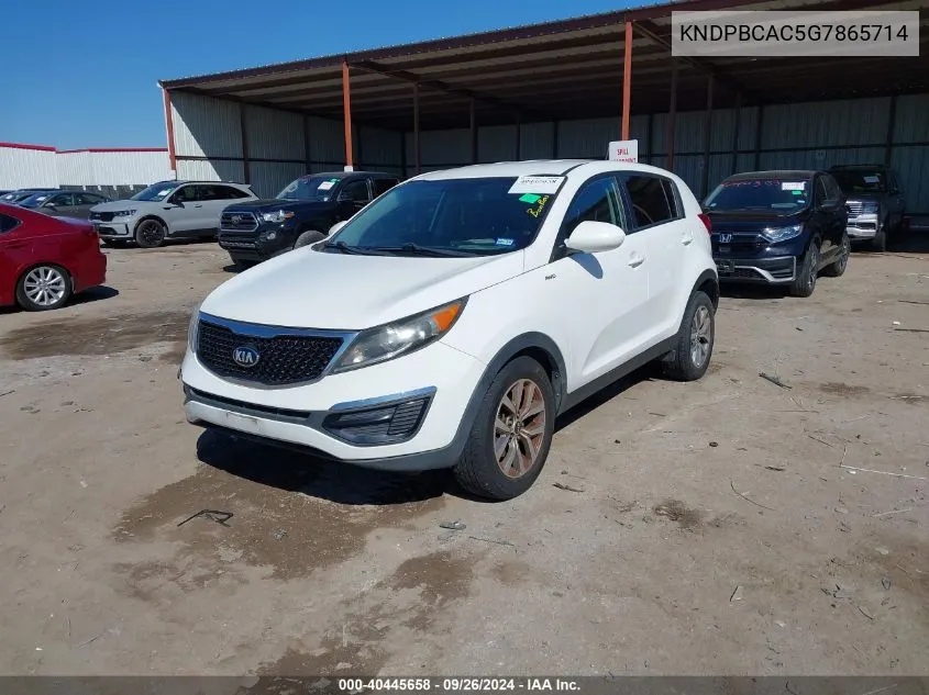 2016 Kia Sportage Lx VIN: KNDPBCAC5G7865714 Lot: 40445658