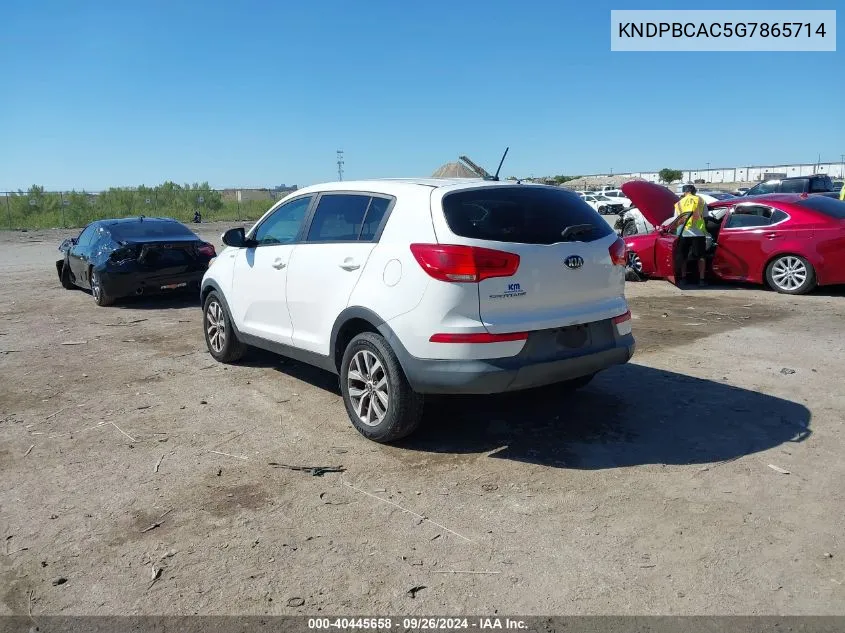 2016 Kia Sportage Lx VIN: KNDPBCAC5G7865714 Lot: 40445658