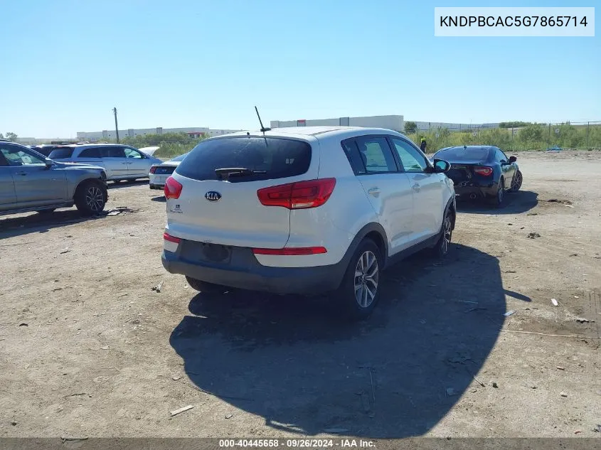 2016 Kia Sportage Lx VIN: KNDPBCAC5G7865714 Lot: 40445658