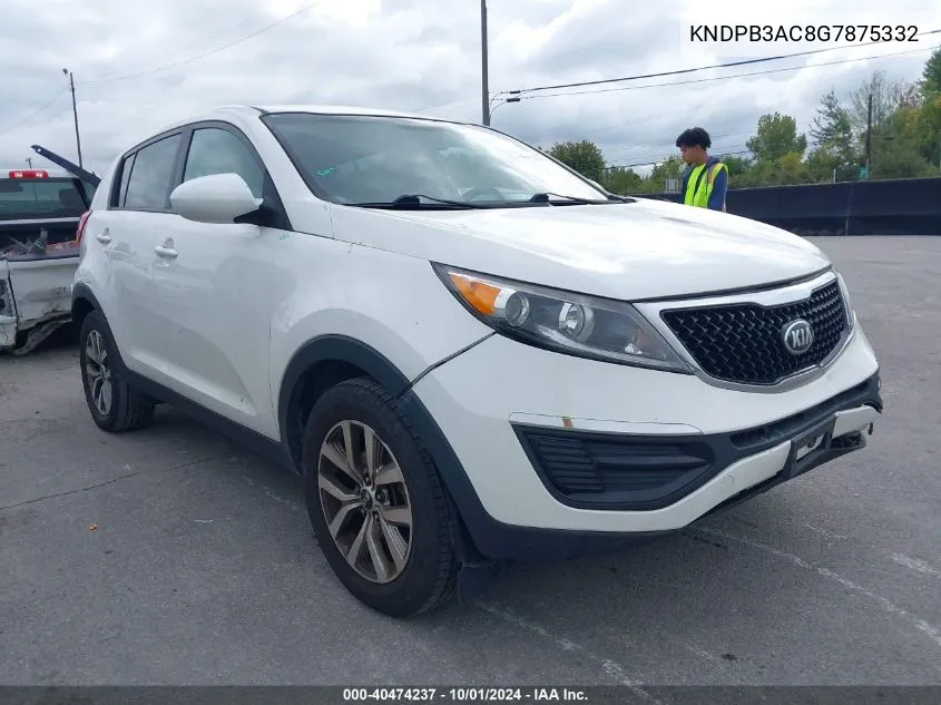 2016 Kia Sportage Lx VIN: KNDPB3AC8G7875332 Lot: 40474237