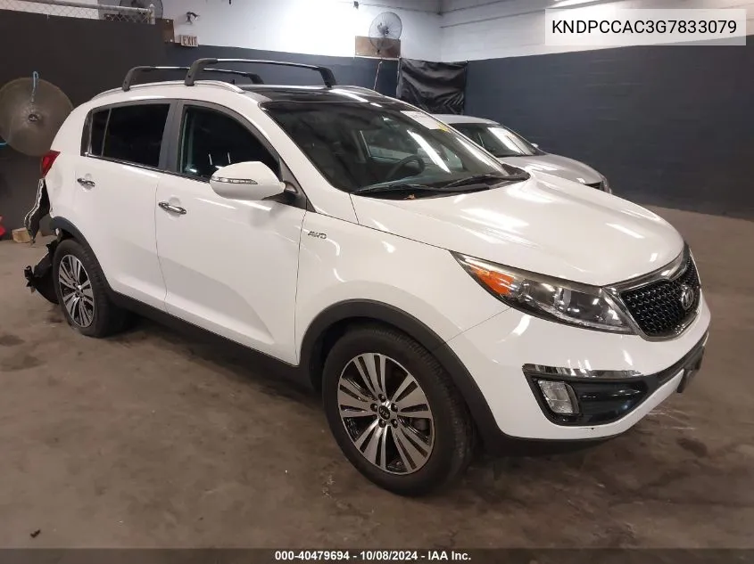 2016 Kia Sportage Ex VIN: KNDPCCAC3G7833079 Lot: 40479694