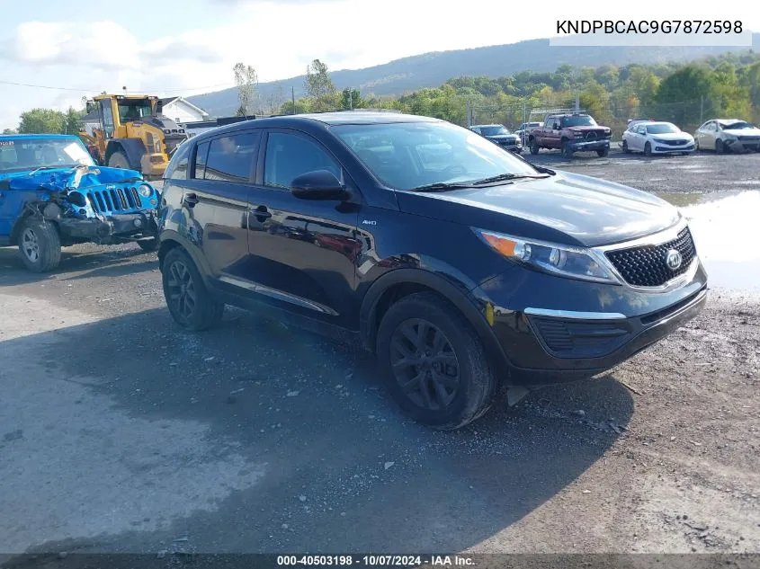 2016 Kia Sportage Lx VIN: KNDPBCAC9G7872598 Lot: 40503198