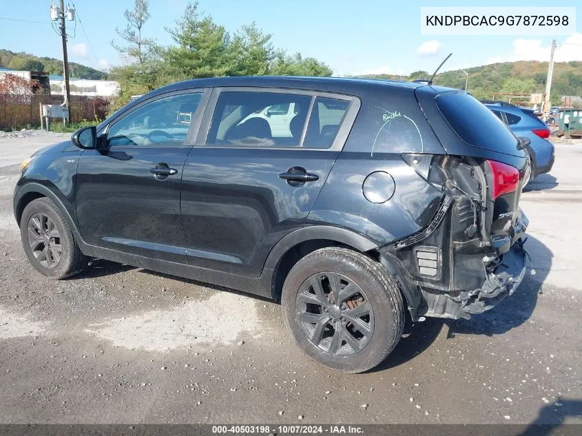 2016 Kia Sportage Lx VIN: KNDPBCAC9G7872598 Lot: 40503198