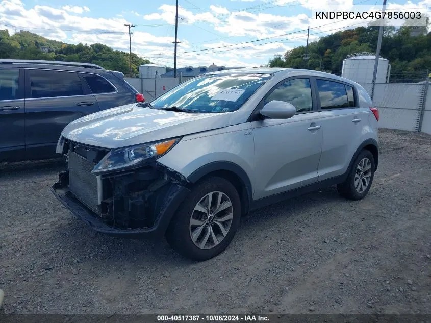 2016 Kia Sportage Lx VIN: KNDPBCAC4G7856003 Lot: 40517367