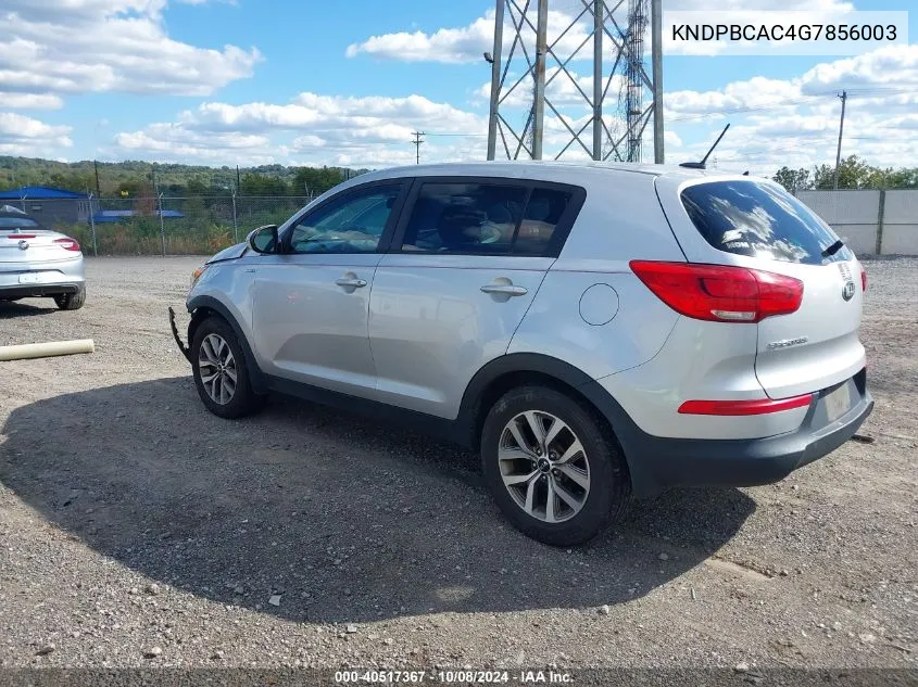 2016 Kia Sportage Lx VIN: KNDPBCAC4G7856003 Lot: 40517367