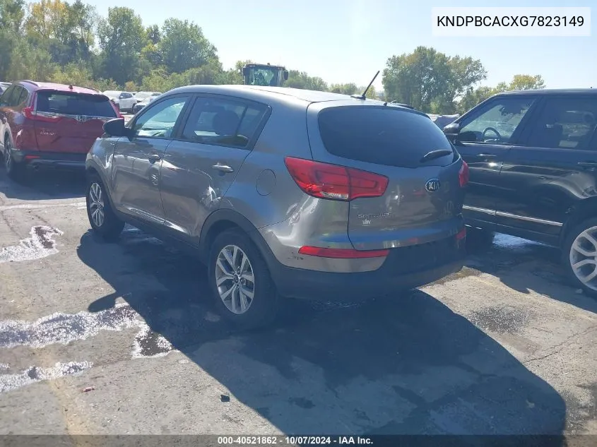 2016 Kia Sportage Lx VIN: KNDPBCACXG7823149 Lot: 40521862