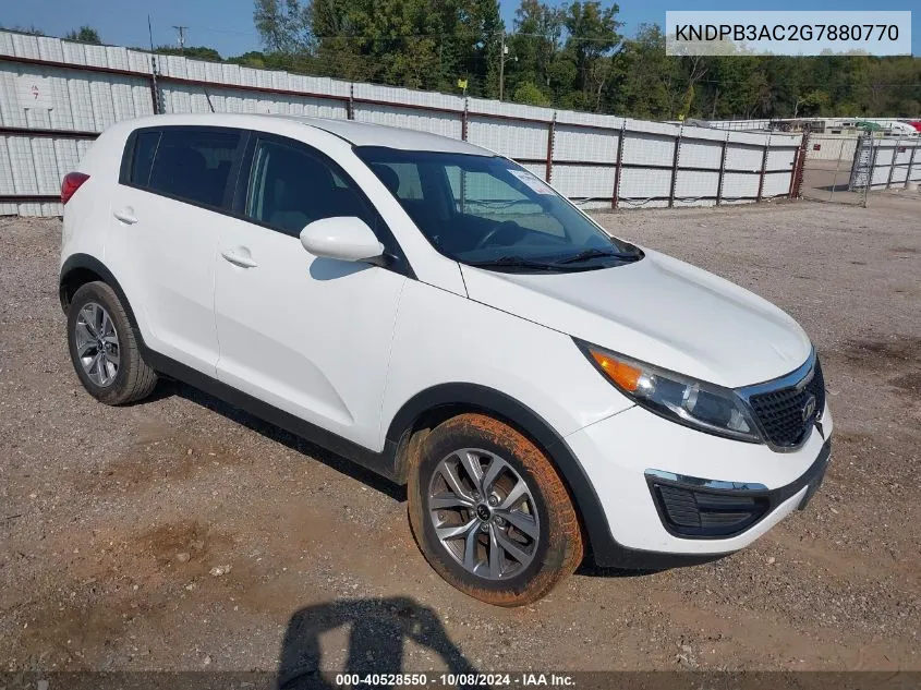 2016 Kia Sportage Lx VIN: KNDPB3AC2G7880770 Lot: 40528550