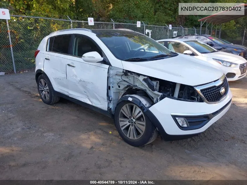 KNDPCCAC2G7830402 2016 Kia Sportage Ex